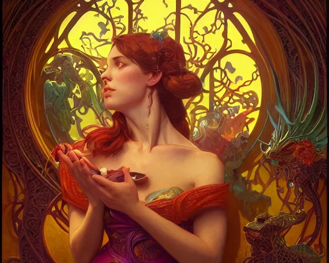 Image similar to photography of paul ranson, deep focus, d & d, fantasy, intricate, elegant, highly detailed, digital painting, artstation, concept art, matte, sharp focus, illustration, hearthstone, art by artgerm and greg rutkowski and alphonse mucha