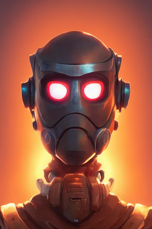 Image similar to epic mask helmet robot ninja portrait stylized as fornite style game design fanart by concept artist gervasio canda, behance hd by jesper ejsing, by rhads, makoto shinkai and lois van baarle, ilya kuvshinov, rossdraws global illumination radiating a glowing aura global illumination ray tracing hdr render in unreal engine 5