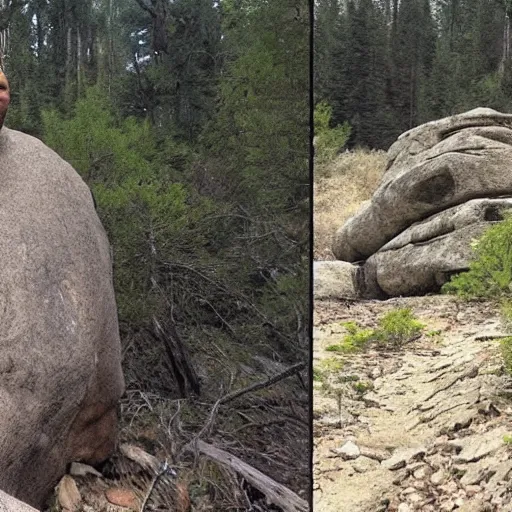 Prompt: dwayne the rock Johnson trail cam