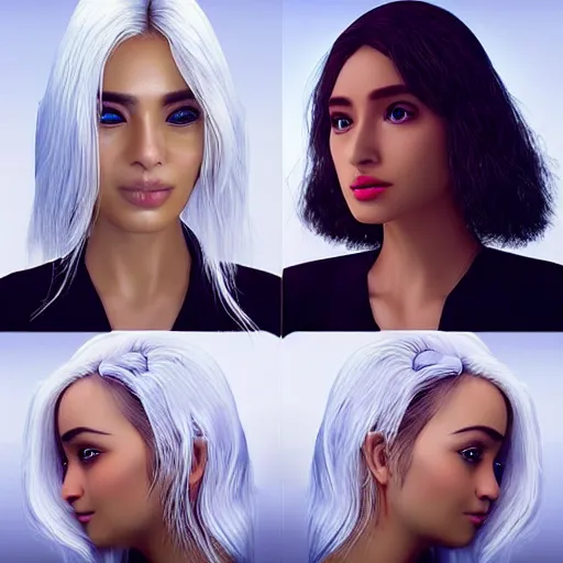 Prompt: “These 3D portraits are unbelievably incerdibly realistic. unreal engine 5. RTX. ray tracing. nvidia hairworks. portrait of Gorgeous girl with white hair futuristic. In bodysuit. Magic sparkles. very high detailed. By Charli Amani. ultra by Vishwesh Taskar By Bobbang. By Adele Duvinh