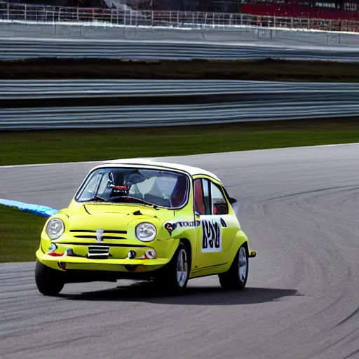 Image similar to A 1970 Abarth 695 SS driving on a race track