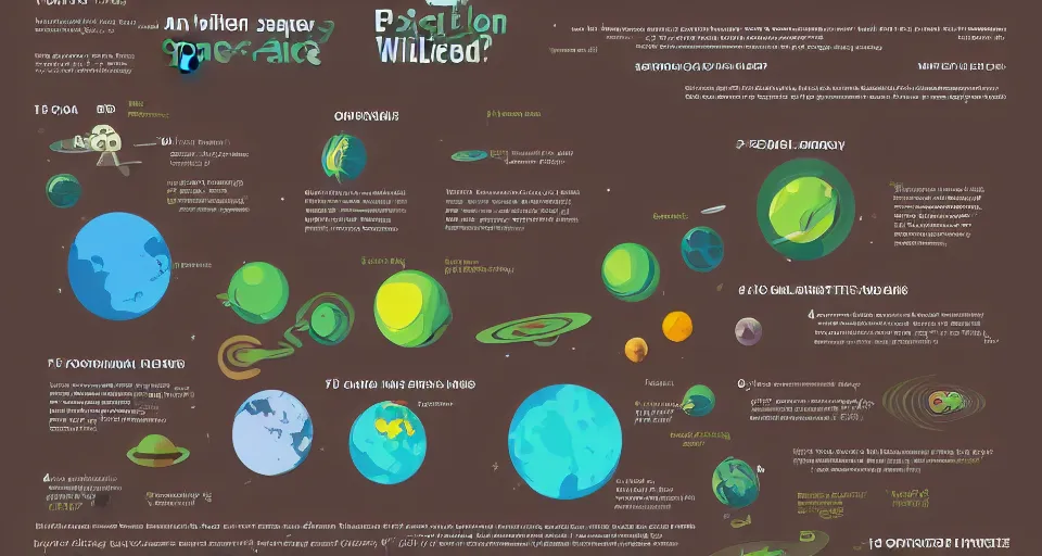 Prompt: an infographic found on an alien planet describing space