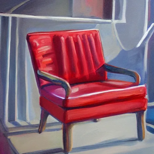 Image similar to painting of a chair, painted by elon musk