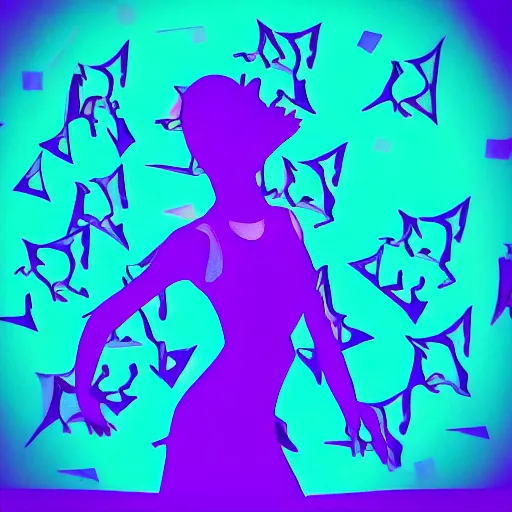Image similar to trippy silhouette of dancing woman, by justin guse and luke brown and justin bonnet, details, instagram digital, artstation