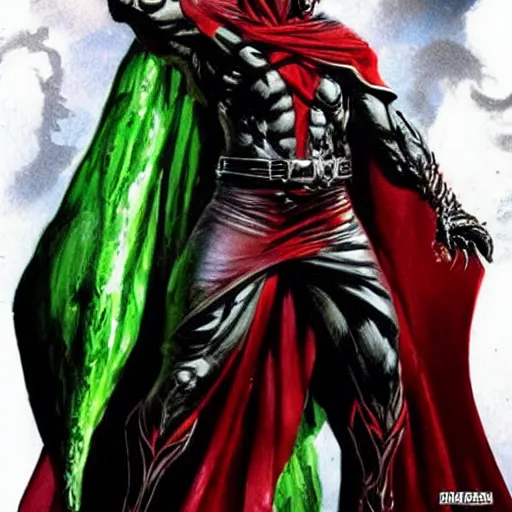 Image similar to spawn character design in the style of gabriele dell'otto