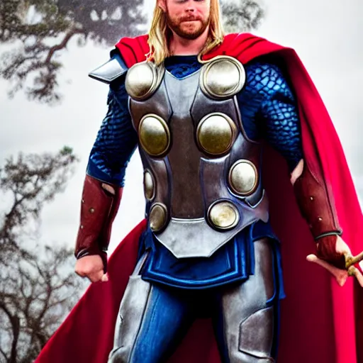 Image similar to Giga Chad as Thor