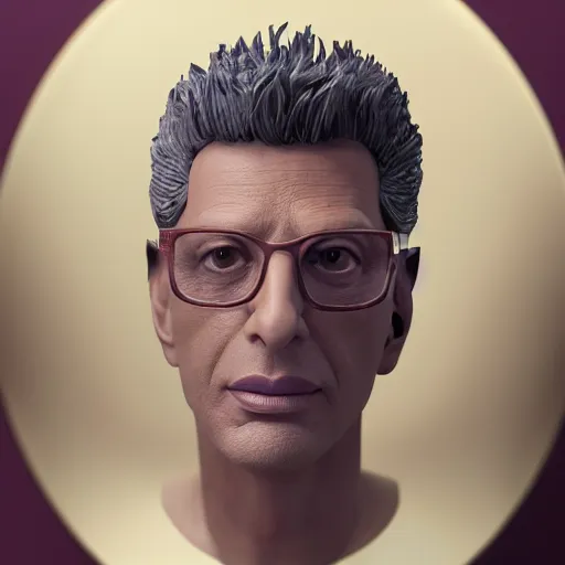 Image similar to intricate hyper detailed ultra sharp, plum has a face of!! jeff goldblum!!!,, material is!!! plum!!!, sentient fruit, sharp focus, global illumination, radiant light, alexandre ferra, irakli nadar, octane render, unreal engine, 4 k, ultra hd,