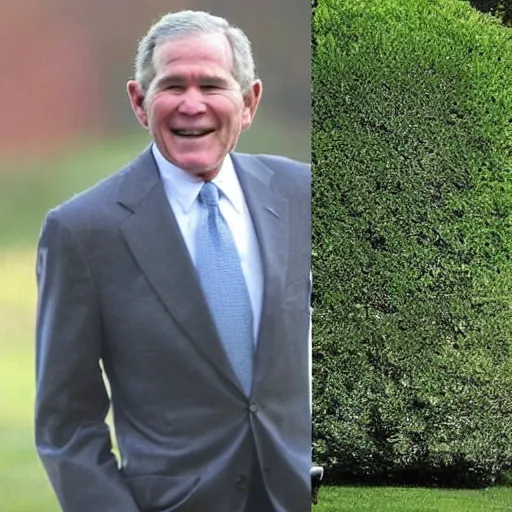 Image similar to a bush that looks like george w. bush