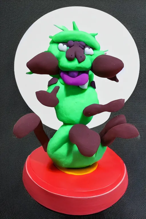 Prompt: a 3 d play - doh sculpture of zigzagoon