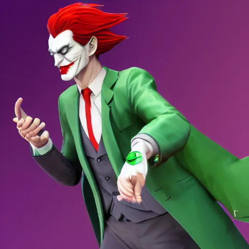 Image similar to Phoenix Wright as the Joker, highly detailed, trending on artstation, Unreal Engine 4K