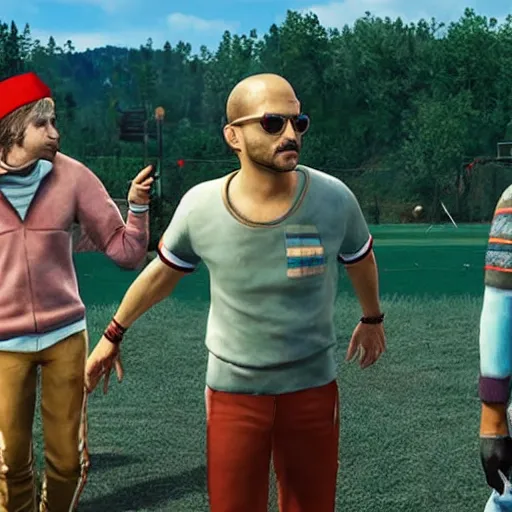 Prompt: a still of from the movie the royal tenenbaums crossover with the game far cry 3