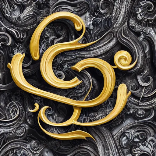 Image similar to a 3 d render of letter c made from marble, the style of rococo, c letter : 9, calligraphy, wes anderson background, intricate details, ancient swirls, pastel colors, colorful, octane render, digital painting, hyperdetails, unreal engine, letter design, type design, featured behance type design, ivory and black marble, museum piece, dynamic light,