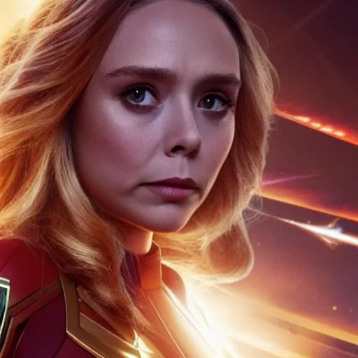 Image similar to Elizabeth Olsen as captain Marvel