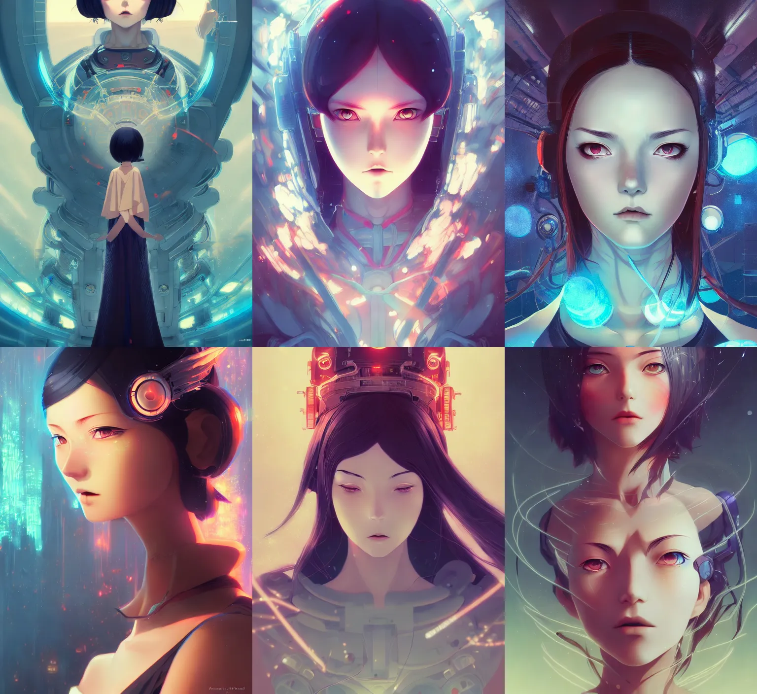 Prompt: god of machine by Anna Dittmann and Ilya Kuvshinov and studio ghibli and WLOP and Rossdraws, digital art, surreal, trending on artstation, anime arts, featured on Pixiv, blue lighting, HD, 8K, highly detailed, good lighting, beautiful, epic, masterpiece