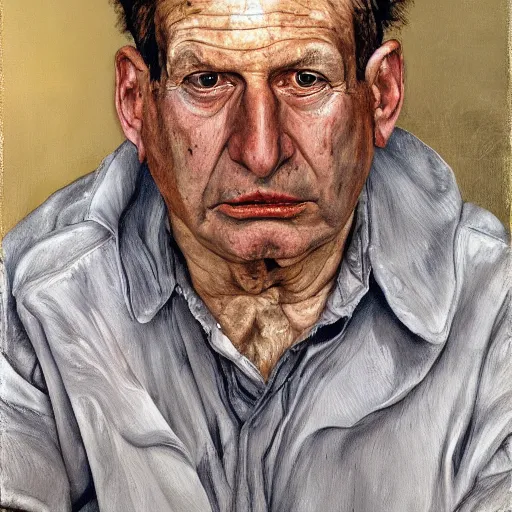 Prompt: high quality high detail painting by lucian freud, hd, portrait of actor