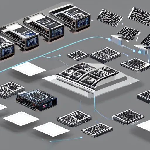 Prompt: a computer cuseum including all computers that have ever existed, hd, concept art