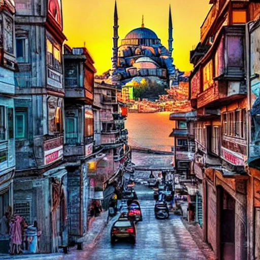 Image similar to istanbul like a futurama