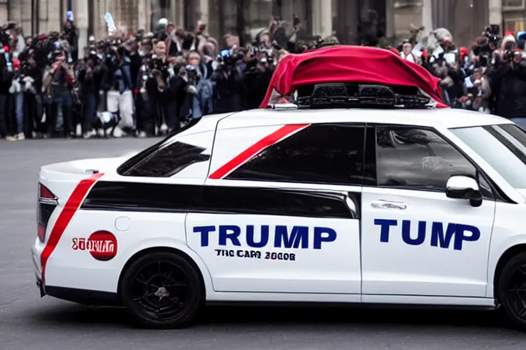 Image similar to trump-car-wrap-from-the-side