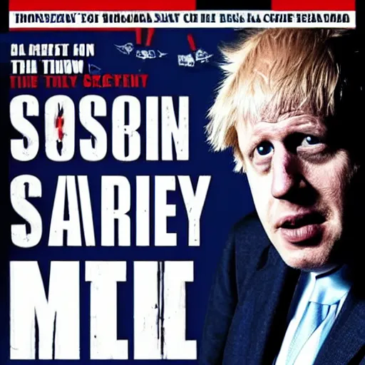 Image similar to boris johnson horror film, scary