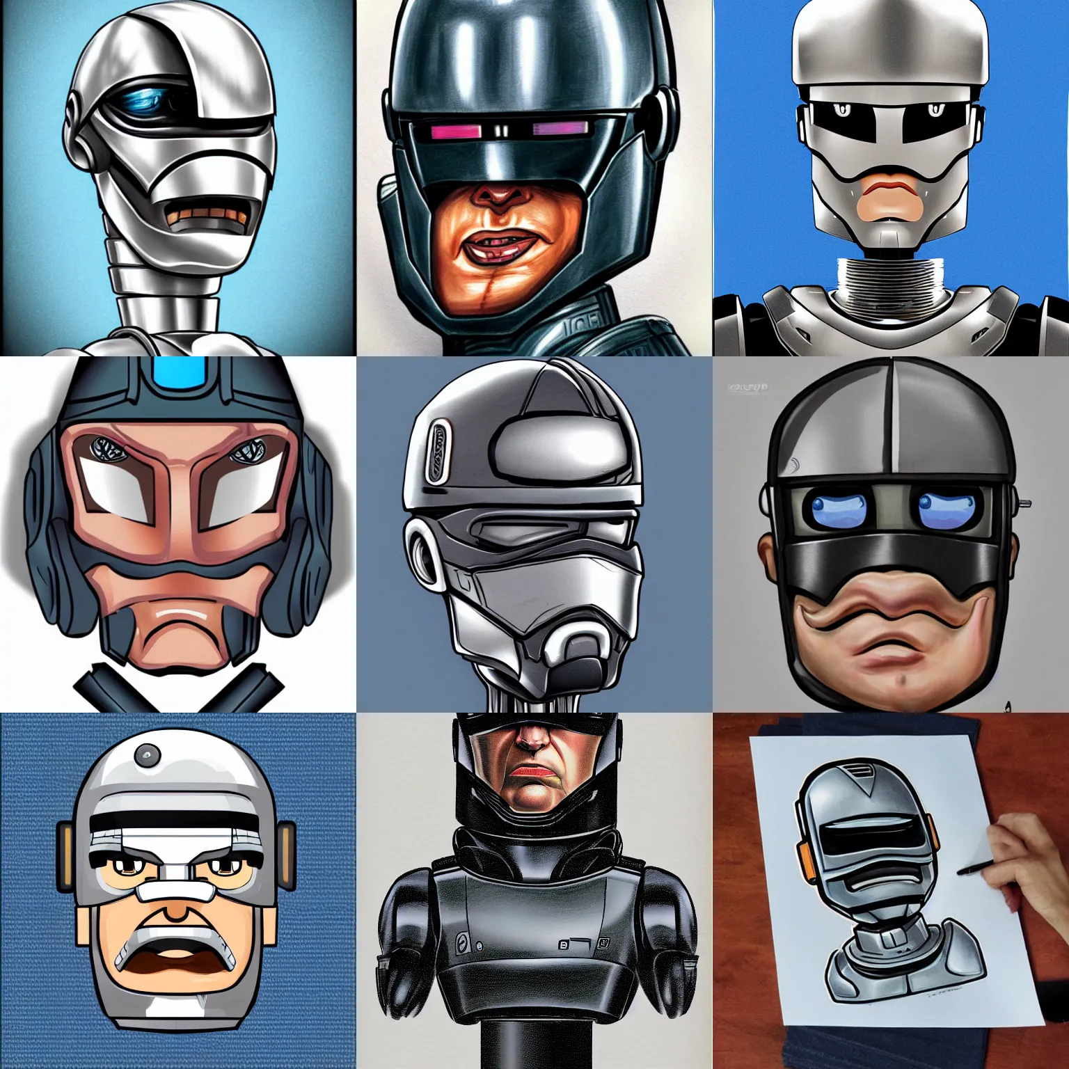 Prompt: robocop caricature