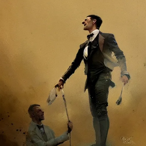 Image similar to a dapper victorian novak djokovic hugging a linesman, sci fi character portrait by greg rutkowski, craig mullins