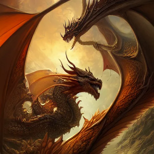 Image similar to low angle shot of a Dragon by chen rong, intricate, elegant, highly detailed, centered, digital painting, artstation, concept art, smooth, sharp focus, illustration, artgerm, Tomasz Alen Kopera, Peter Mohrbacher donato giancola, Joseph Christian Leyendecker, WLOP, Boris Vallejo, Bernat Martorell style,