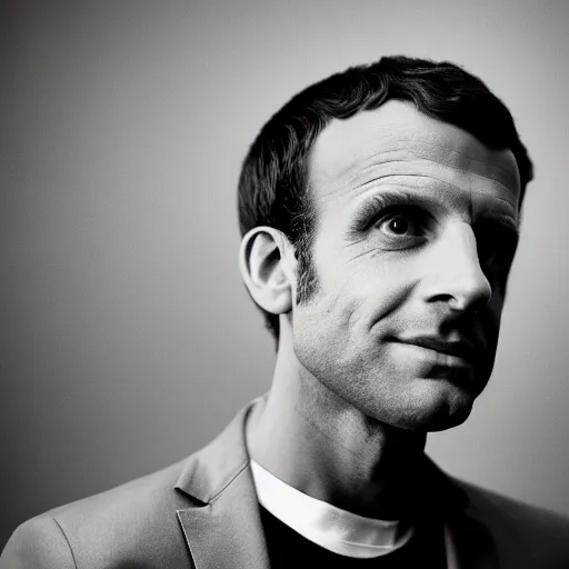 Image similar to closeup portrait of emmanuel macron as a thief in a smoky new york back street, natural light, sharp, detailed face, magazine, press, photo, steve mccurry, david lazar, canon, nikon, focus