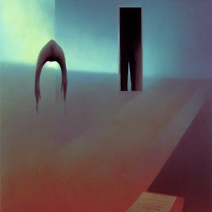 Image similar to false prophet, science fiction, Edward Hopper and James Gilleard, Zdzislaw Beksinski, highly detailed