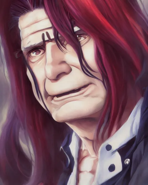 Prompt: anime portrait of Ozzy Osbourne as an anime man by Stanley Artgerm Lau, WLOP, Rossdraws, James Jean, Andrei Riabovitchev, Marc Simonetti, and Sakimichan, trending on artstation