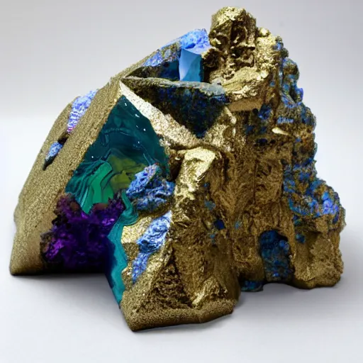 Image similar to Mountainous colossal geode crystal bismuth golem