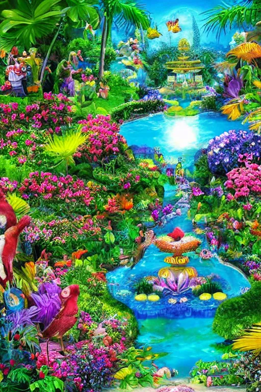 Prompt: paradise garden