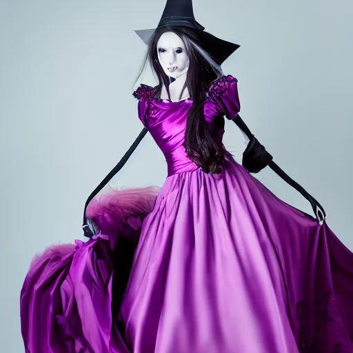 Image similar to Beautiful, professional model, vampire, Shalltear Bloodfallen, Studio Photography, Editorial photography, Studio Lighting, purple dress