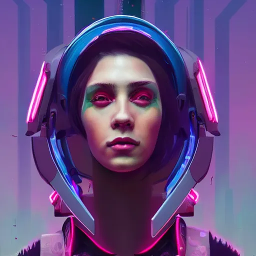 Prompt: A stunning portrait of a cyberpunk girl Simon Stalenhag, Trending on Artstation, 8K
