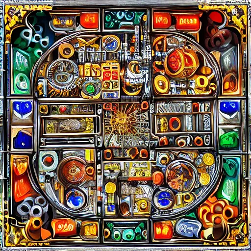 Image similar to an elaborate mechanical puzzle