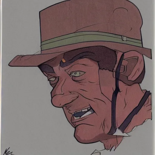 Prompt: Cel-shaded drawing of Stanley, ID by Moebius