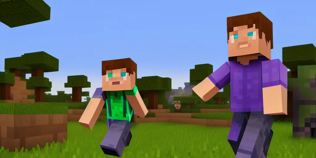 minecraft anime steve and herobrine