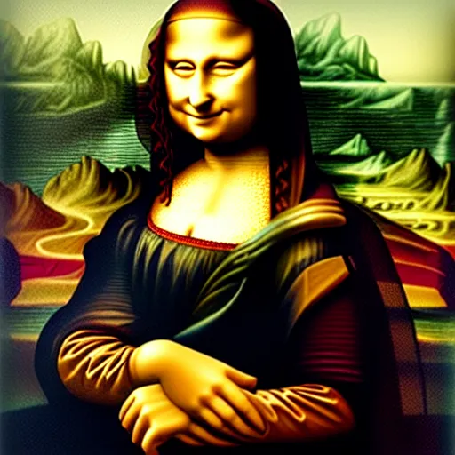 Prompt: the extended Mona Lisa