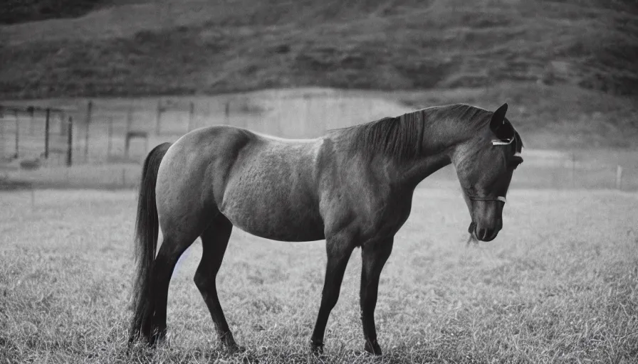 Prompt: movie still of a horse, cinestill 8 0 0 t 3 5 mm eastmancolor, heavy grain, high quality, high detail, siamese