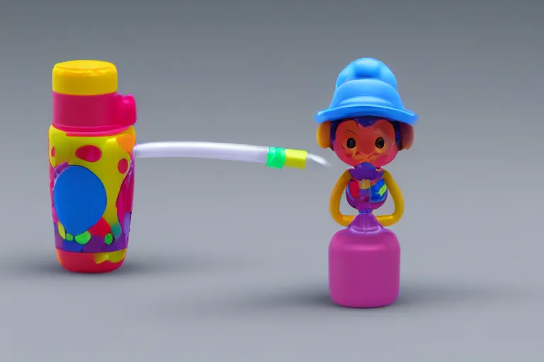 Image similar to product photo of toy crack pipe made by fisher price, colorful plastic, high quality, intricate detail, realistic textures, octane render, unreal engine 5, hyperrealism