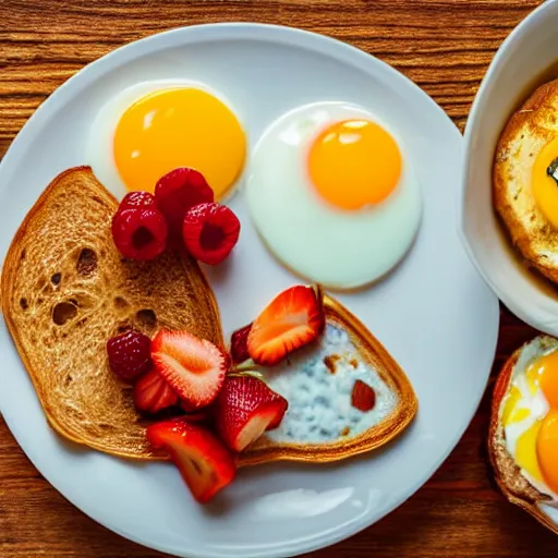 Image similar to photo close - up of breakfast, low saturation