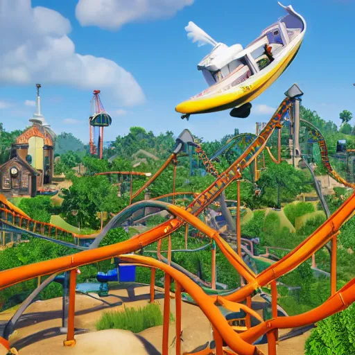 Image similar to a screenshot from the sequel to the video game Planet Coaster, 4K