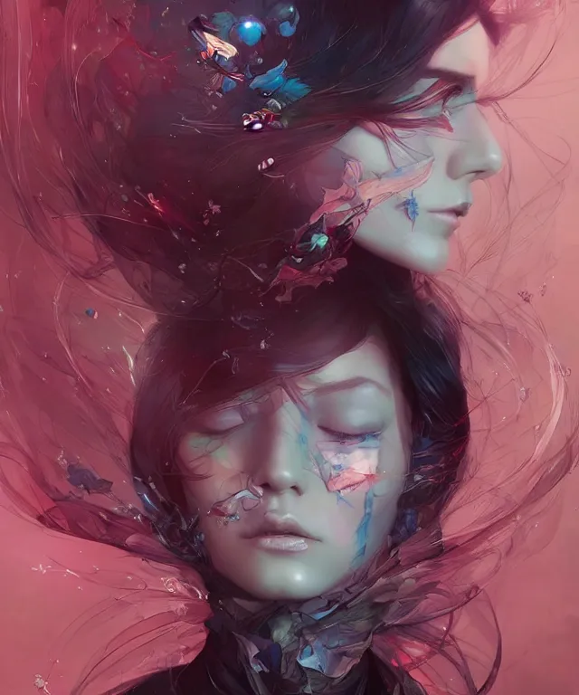 Image similar to a beautiful dream muse trapped in a nightmare, by android jones and guweiz and ross tran and ilya kuvshinov, trending on artstation