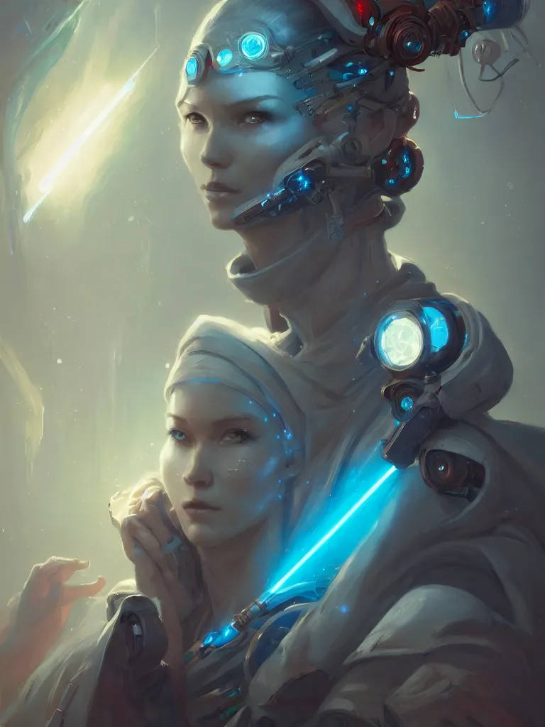 Image similar to a portrait of a beautiful cybernetic jedi, cyberpunk concept art by pete mohrbacher and wlop and artgerm and josan gonzales, digital art, highly detailed, intricate, sci-fi, sharp focus, Trending on Artstation HQ, deviantart, unreal engine 5, 4K UHD image