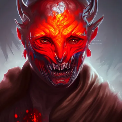 Prompt: Kitava insatiable hunger, path of exile, demon, blindfold, artstation, concept art, digital painting, highly detailed, portrait