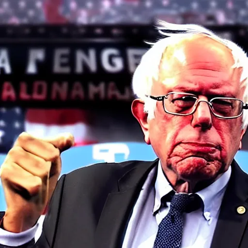 Image similar to Bernie Sanders as a fighter in King of Fighters 15 ultra high quality 4k