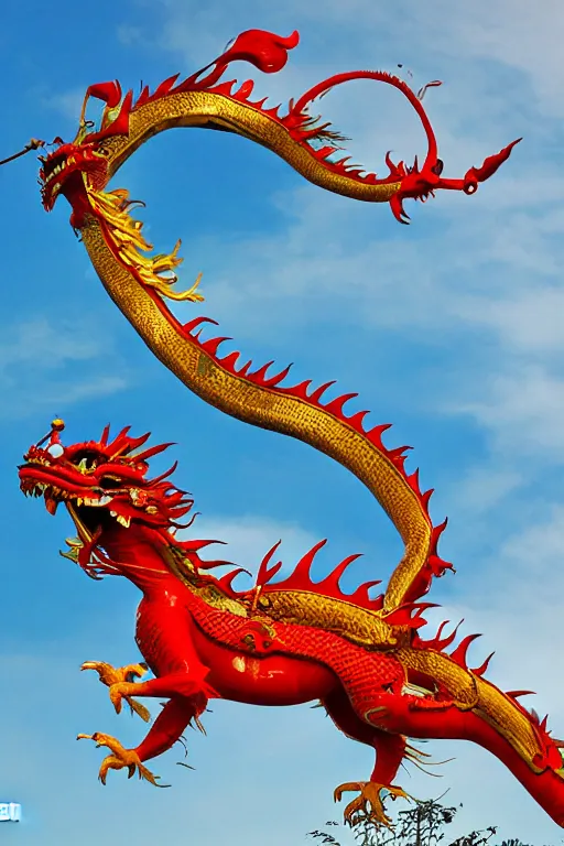 Image similar to A Chinese dragon soars to the sky，by Xision Wu