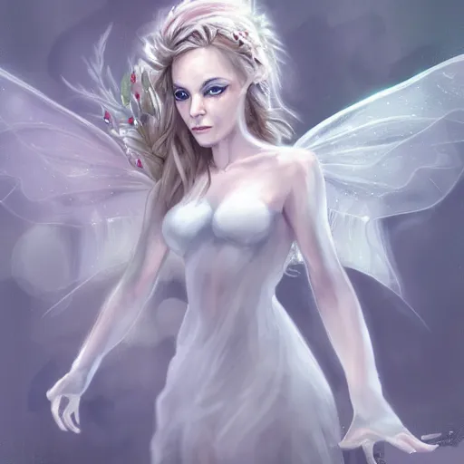 Image similar to a white fairy by marta nael, concept art