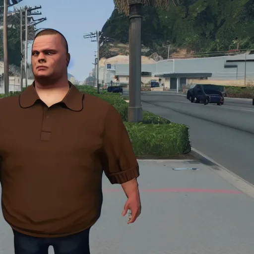 Prompt: Bobby Hill in GTA V