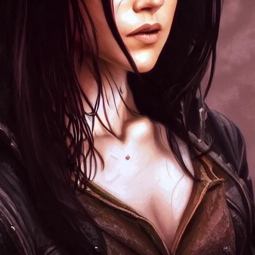 Image similar to beautiful Marie Avgeropoulos as Rosemarie Hathaway from Vampire Academy movie as GTA character, vampires fantasy, closeup, D&D, intricate, elegant, highly detailed, digital painting, artstation, concept art, matte, sharp focus, illustration, art by Artgerm and Greg Rutkowski and Alphonse Mucha