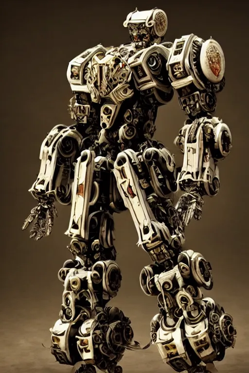 Image similar to cinematic still in machine - warrior - 5, intricate ornate humanoid mecha warrior,